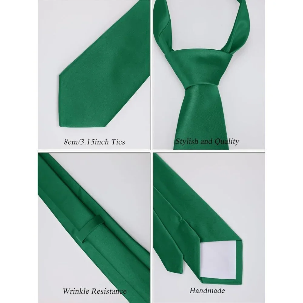 Men's Dark Green Solid Color 8 Cm (3.15in) Polyester Formal Neck Ties